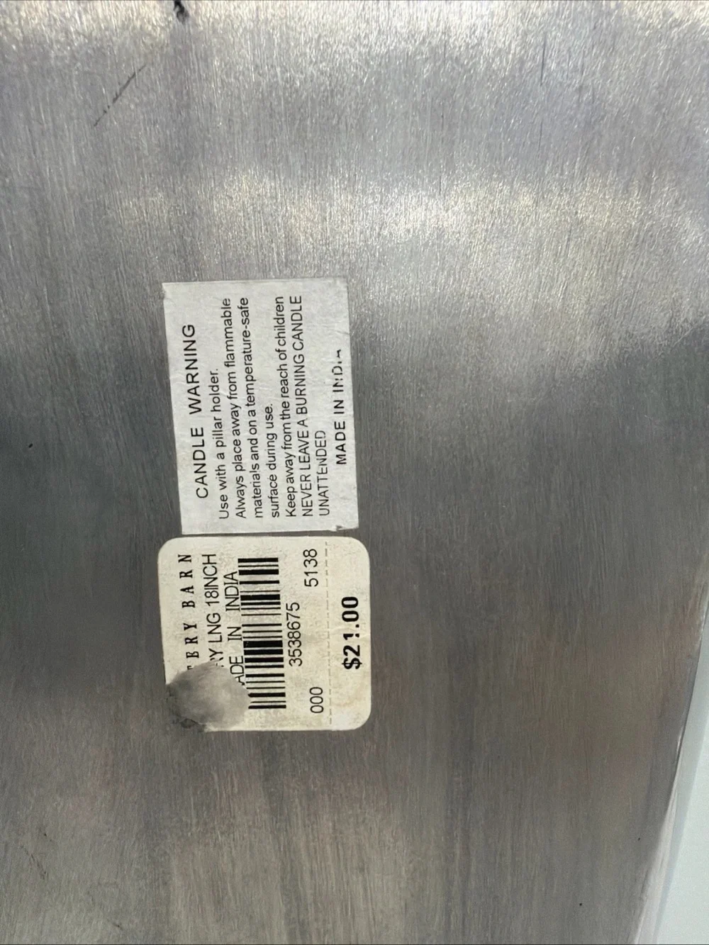 Pottery Barn Silver Rectangular Metal Tray